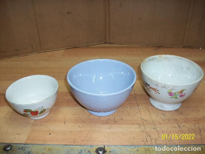 Antig&uuml;edades: LOTE DE 3 TAZONES ANTIGUOS - Foto 1