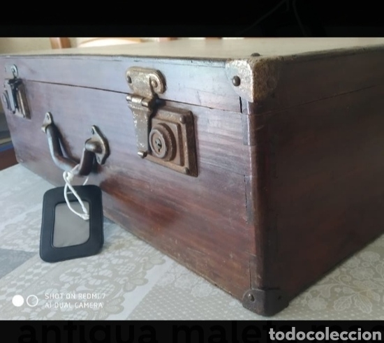 Antig&uuml;edades: Maleta de madera antigua - Foto 3