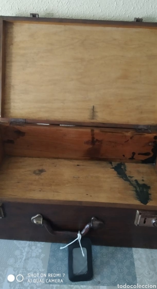 Antig&uuml;edades: Maleta de madera antigua - Foto 7