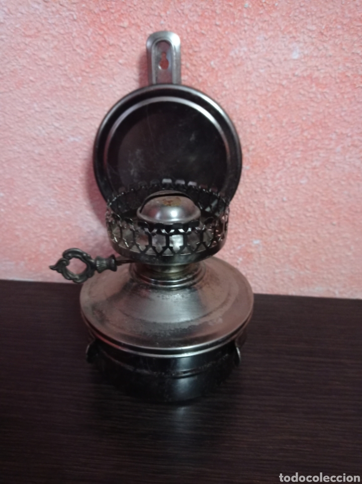 Antig&uuml;edades: L&aacute;mpara de aceite plateada - Foto 1