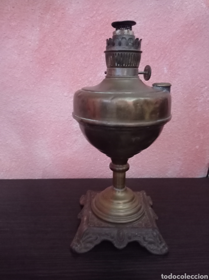 Antig&uuml;edades: L&aacute;mpara de aceite de lat&oacute;n - Foto 2