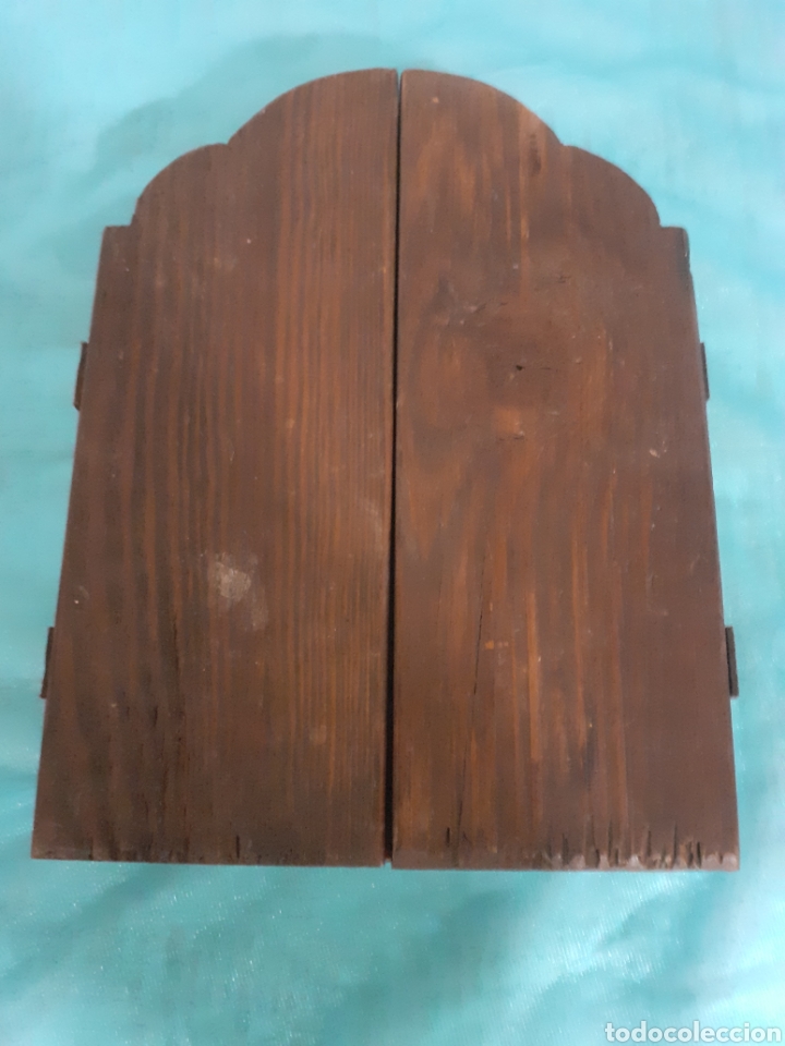 Antig&uuml;edades: Precioso tr&iacute;ptico de madera 40X26cm - Foto 4