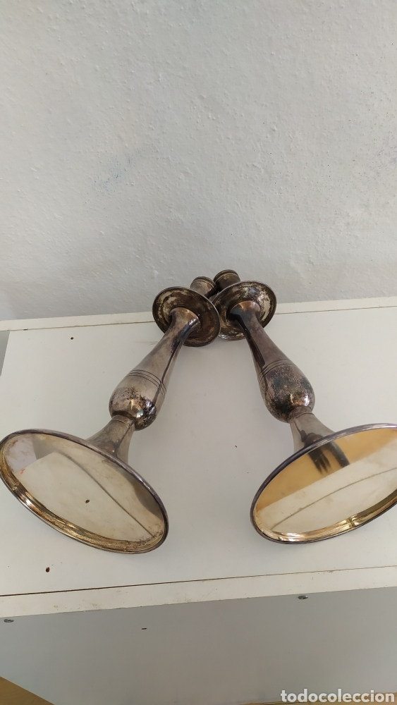 Antig&uuml;edades: Pareja de candelabros Antiguos - Foto 4