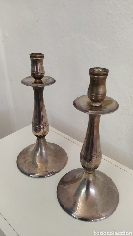 Antig&uuml;edades: Pareja de candelabros Antiguos - Foto 1