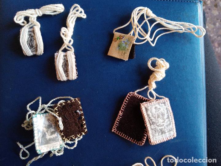 Antig&uuml;edades: LOTE DE PEQUE&Ntilde;OS ESCAPULARIOS HECHOS A MANO. - Foto 2