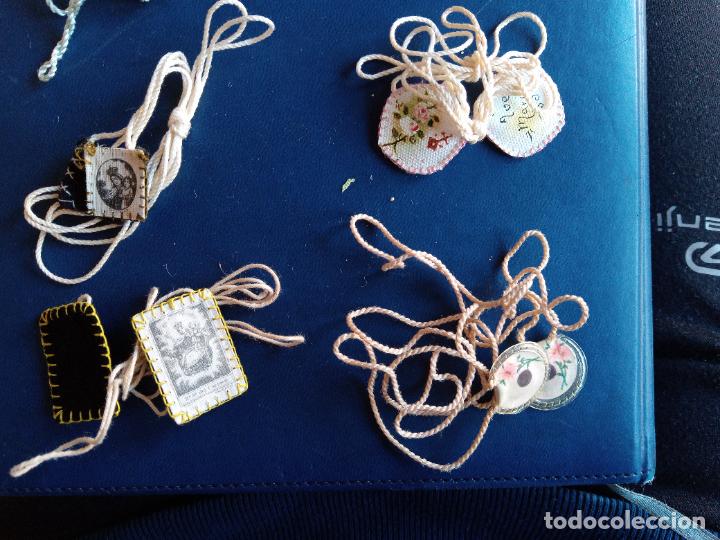 Antig&uuml;edades: LOTE DE PEQUE&Ntilde;OS ESCAPULARIOS HECHOS A MANO. - Foto 3