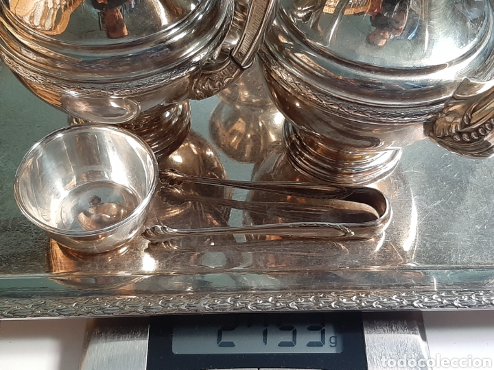 Antig&uuml;edades: Conjunto te y caf&eacute; chapado en plata 2753g - Foto 24