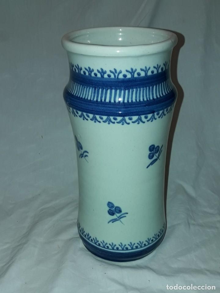 Antigüedades: Bello antiguo tarro albarelo de Farmacia de cerámica firmado Fraile 24.5cm - Foto 2 - 312824018