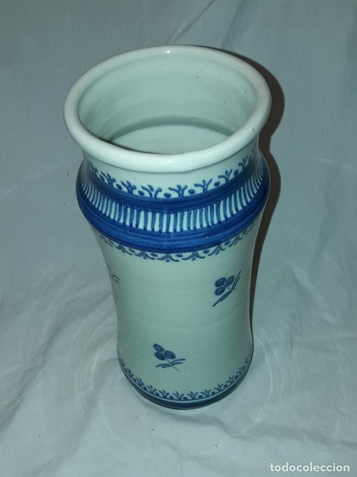 Antigüedades: Bello antiguo tarro albarelo de Farmacia de cerámica firmado Fraile 24.5cm - Foto 3 - 312824018