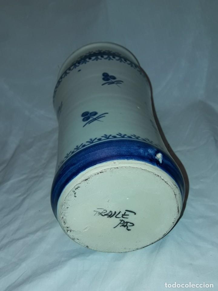 Antigüedades: Bello antiguo tarro albarelo de Farmacia de cerámica firmado Fraile 24.5cm - Foto 4 - 312824018