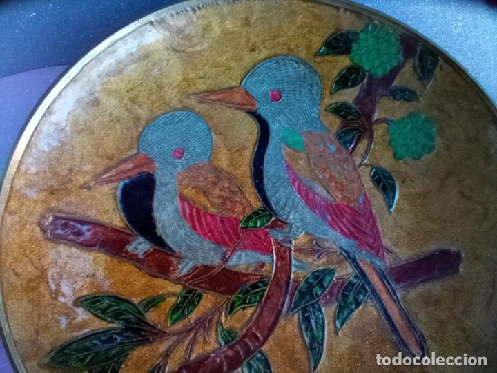 Antig&uuml;edades: FRUTERO - CENTRO DE MESA - de bronce y esmalte - India - Foto 2