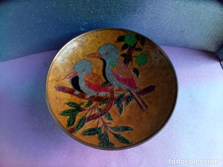 Antig&uuml;edades: FRUTERO - CENTRO DE MESA - de bronce y esmalte - India - Foto 1