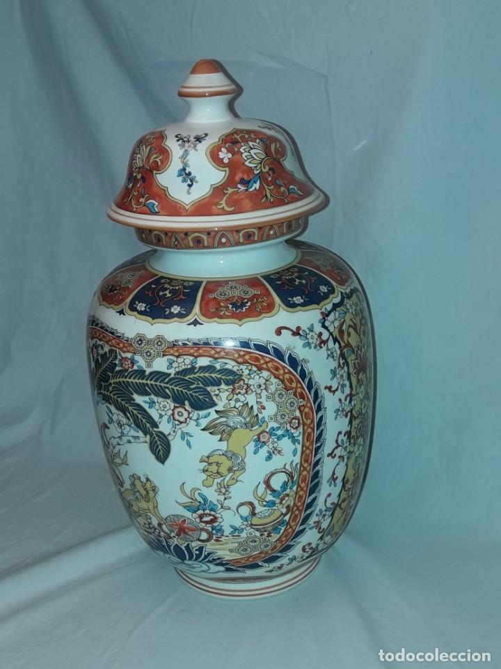 Antigüedades: Precioso tibor porcelana fina china con excepcional decoración oriental 37cm - Foto 2 - 313044768