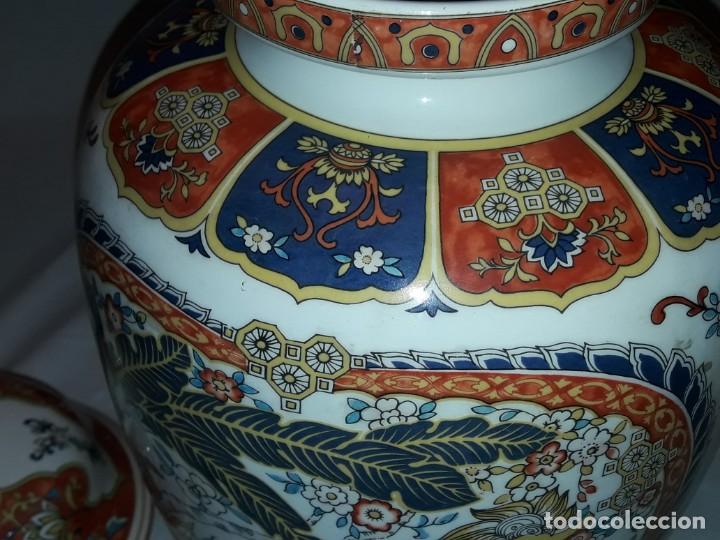 Antigüedades: Precioso tibor porcelana fina china con excepcional decoración oriental 37cm - Foto 12 - 313044768