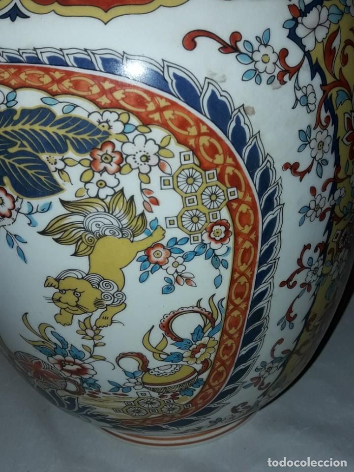 Antigüedades: Precioso tibor porcelana fina china con excepcional decoración oriental 37cm - Foto 13 - 313044768