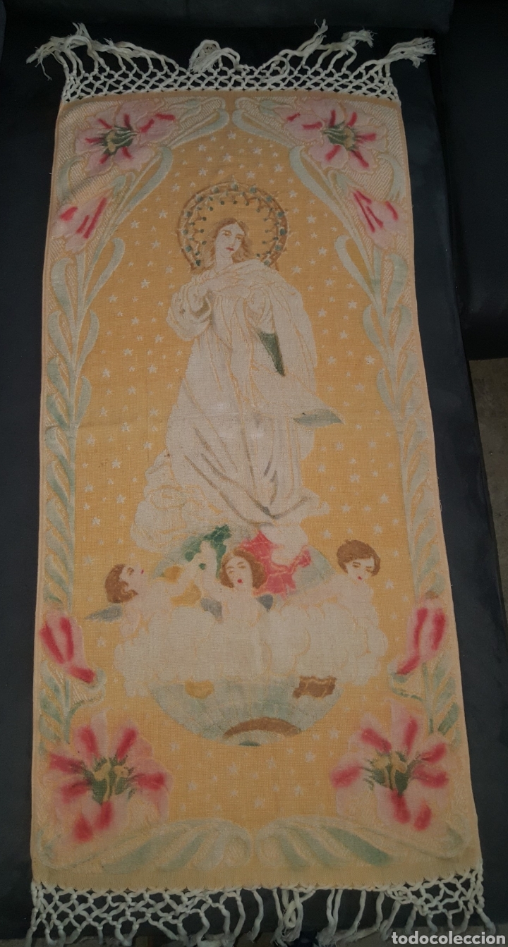 Antig&uuml;edades: Toalla antigua Inmaculada Concepci&oacute;n - Foto 2