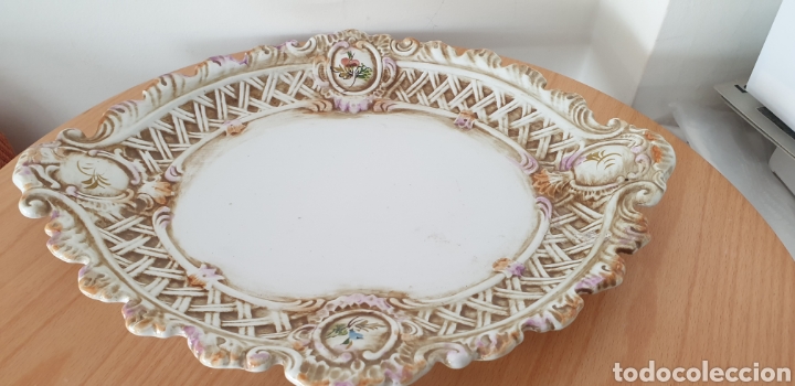 Antig&uuml;edades: Antiguo plato de sopera Capodimonte - Foto 8