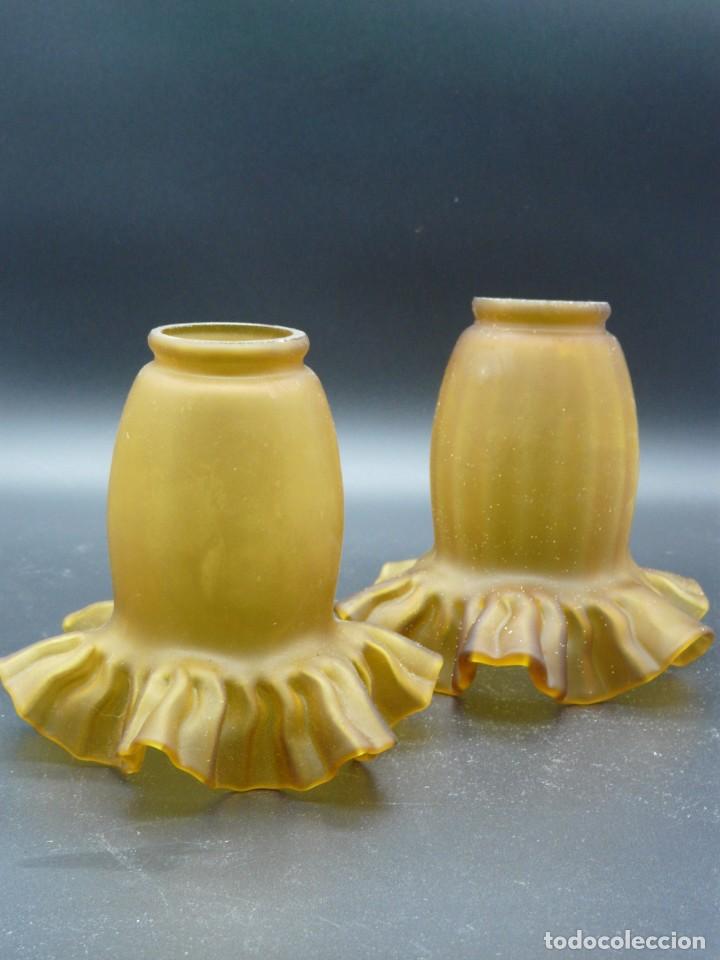 Antig&uuml;edades: TULIPA (2 UNIDADES) FLOR AMBAR CON GRAIPA - Foto 1