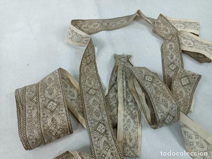 Antig&uuml;edades: ANTIGUA CINTA DE ALGOD&Oacute;N ESTAMPADO - Foto 5