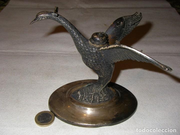 Antig&uuml;edades: Calienta copas del alpaca con forma de cisne, - Foto 1