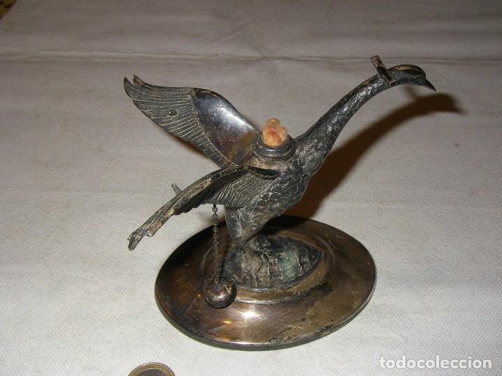Antig&uuml;edades: Calienta copas del alpaca con forma de cisne, - Foto 3