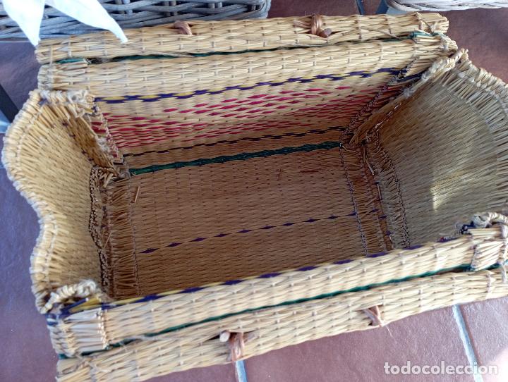 Antig&uuml;edades: ANTIGUO BOLSO PAJA PINTADA. - Foto 3