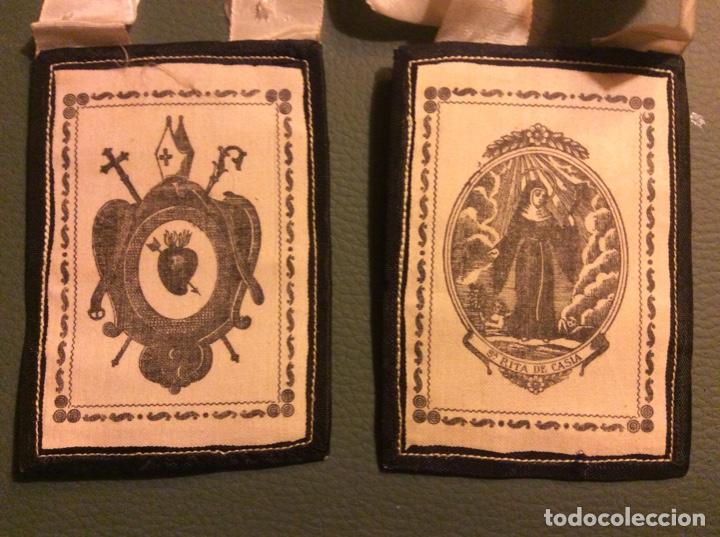 Antig&uuml;edades: Escapulario en lino 11cmx8cm. - Foto 1