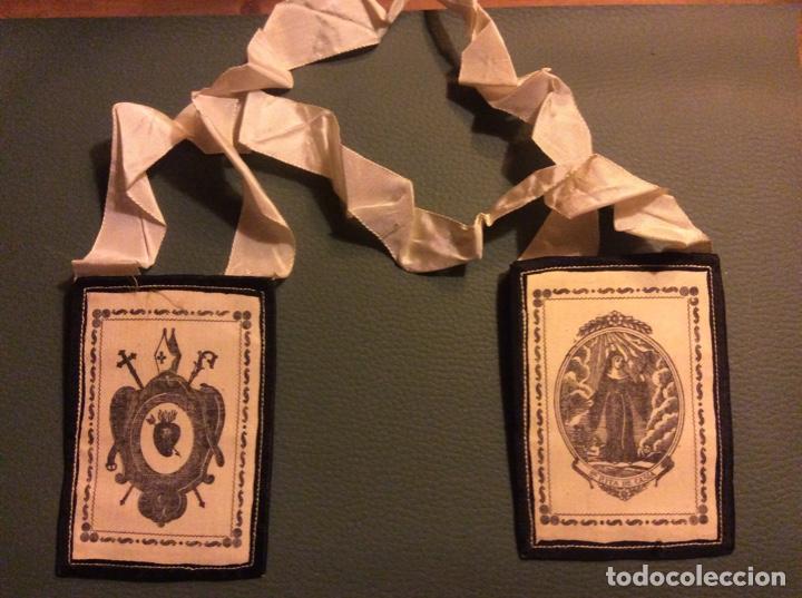 Antig&uuml;edades: Escapulario en lino 11cmx8cm. - Foto 5