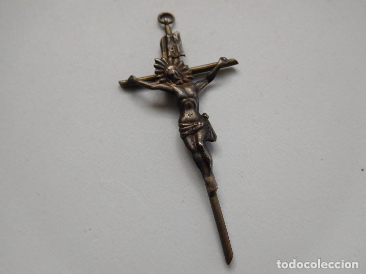 Antig&uuml;edades: Crucifijo antiguo de plata - Foto 2