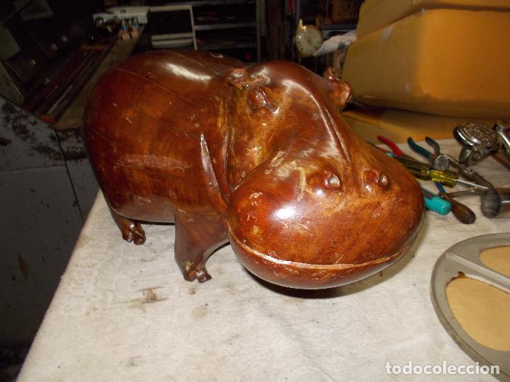 Antig&uuml;edades: talla madera hipopotamo - Foto 5