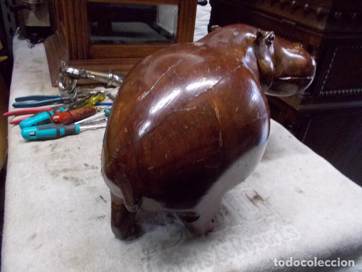 Antig&uuml;edades: talla madera hipopotamo - Foto 7