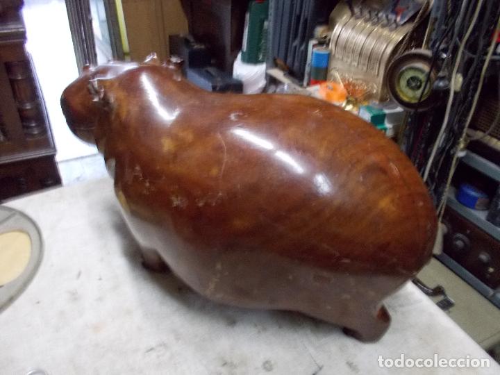 Antig&uuml;edades: talla madera hipopotamo - Foto 9
