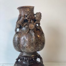 Antigüedades: FIGURA PIEDRA DE JABÓN- CHINA-DRAGÓN - 30 CM. Lote 314157003