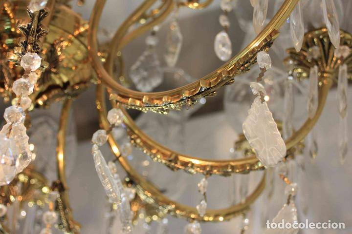 Antig&uuml;edades: LAMPARA TECHO METAL Y CRISTAL - Foto 16