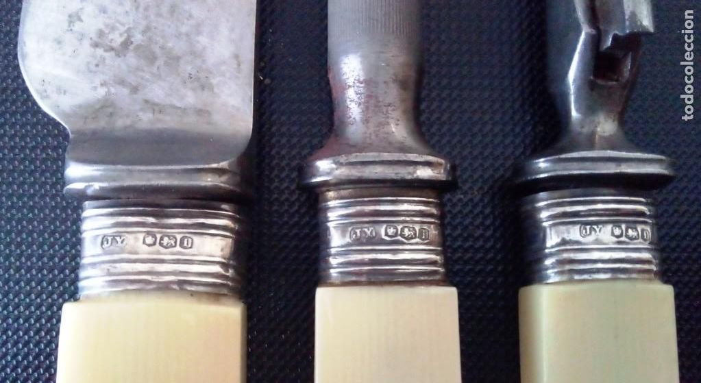 Antig&uuml;edades: Cubiertos de trinchar con marcas Sheffield - Foto 3