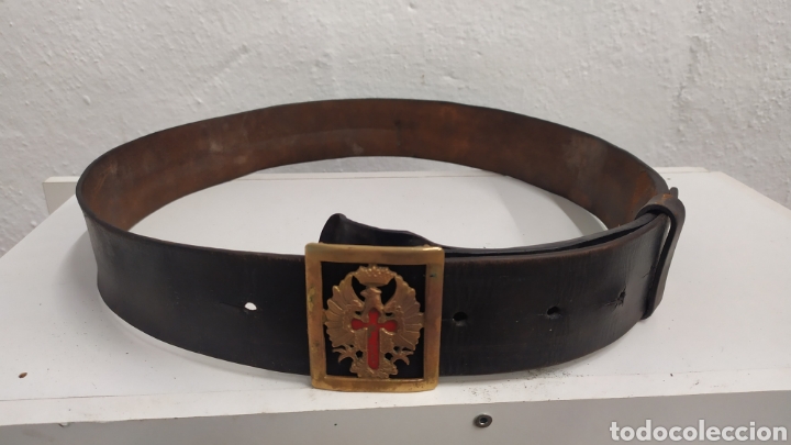 Antig&uuml;edades: Cintur&oacute;n Ejercito Espa&ntilde;ol antiguo piel - Foto 1
