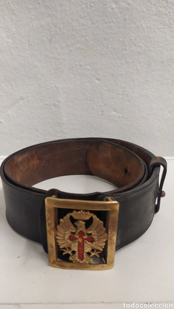Antig&uuml;edades: Cintur&oacute;n Ejercito Espa&ntilde;ol antiguo piel - Foto 2