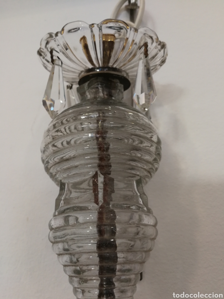 Antig&uuml;edades: L&Aacute;MPARA DE CRISTAL ART DECO - Foto 3