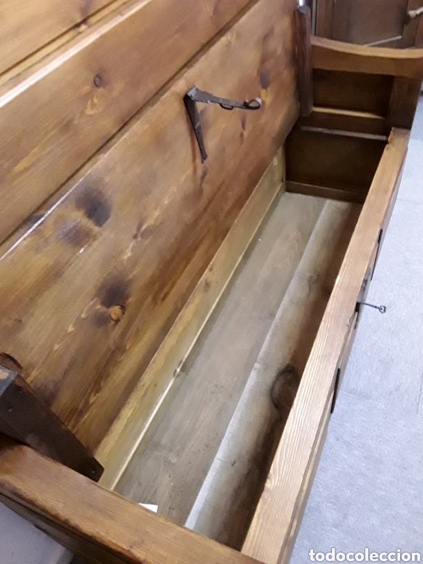 Antig&uuml;edades: Banco arca, esca&ntilde;o - Foto 2