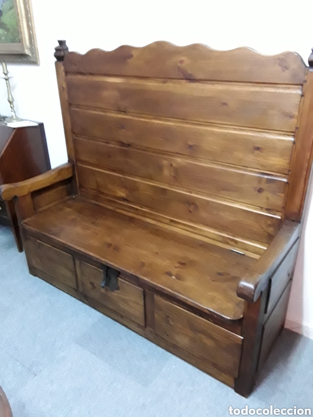 Antig&uuml;edades: Banco arca, esca&ntilde;o - Foto 9