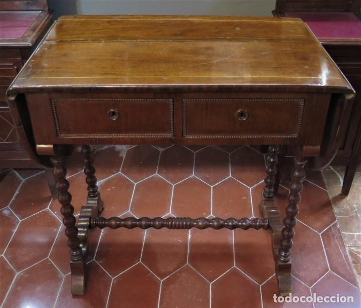 Antig&uuml;edades: MESA DE ALAS. MADERAS NOBLES. HACIA 1900 - Foto 1