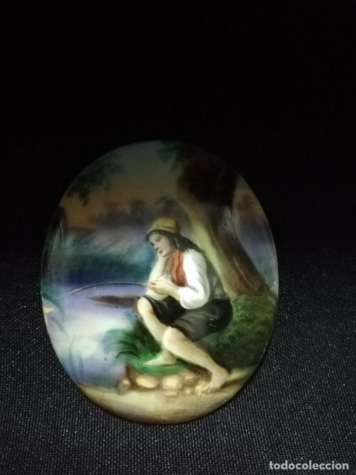 Antig&uuml;edades: PLACA DE PORCELANA PINTADA S. XIX - Foto 1