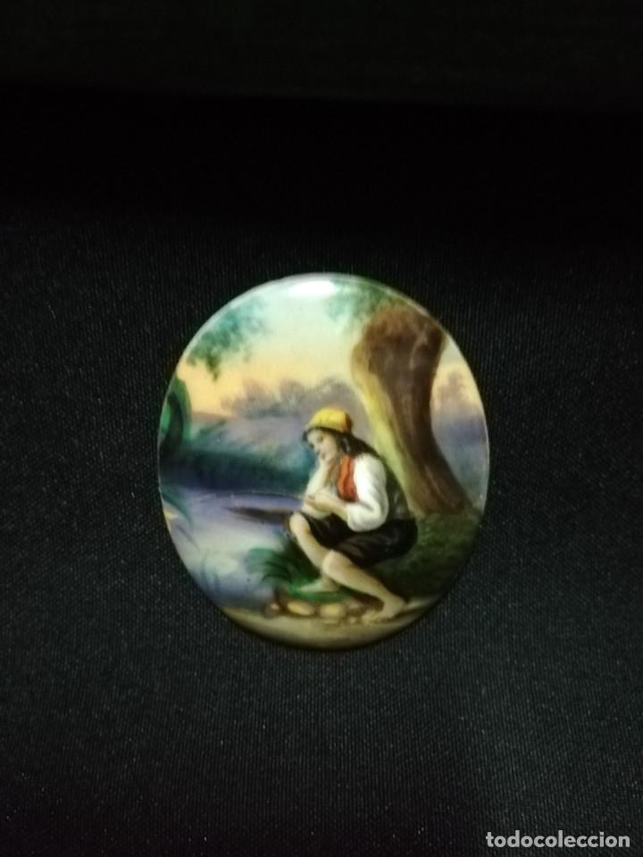 Antig&uuml;edades: PLACA DE PORCELANA PINTADA S. XIX - Foto 2