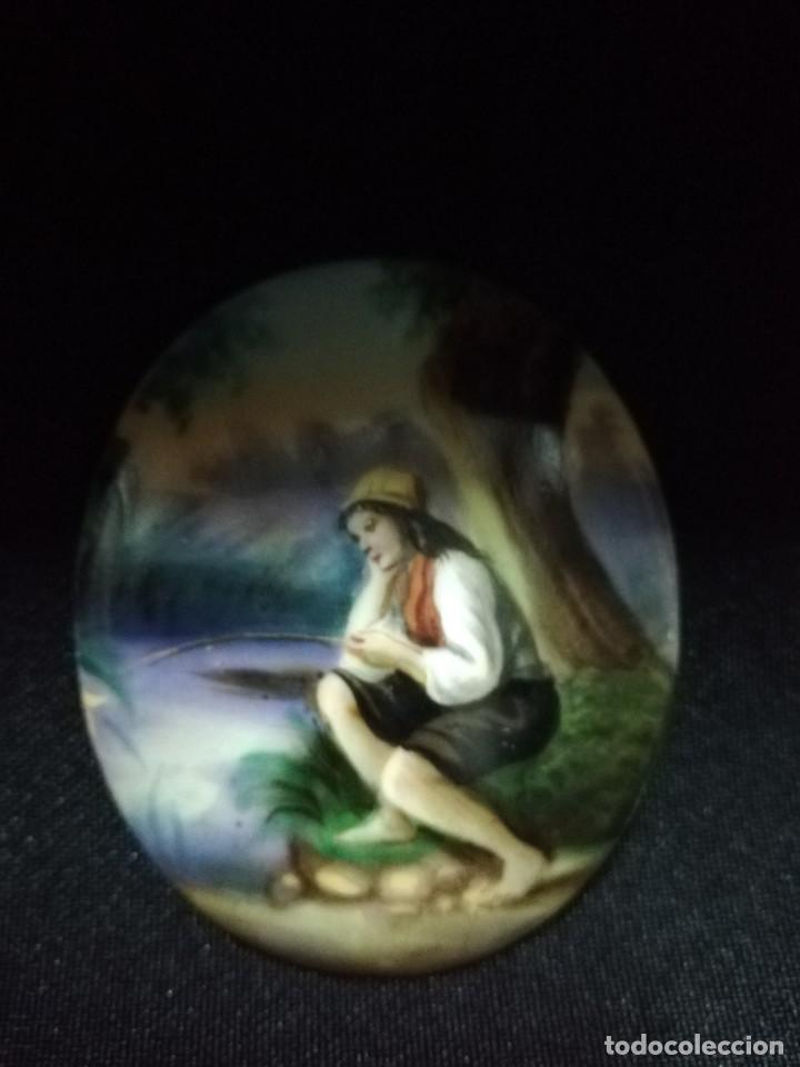 Antig&uuml;edades: PLACA DE PORCELANA PINTADA S. XIX - Foto 3