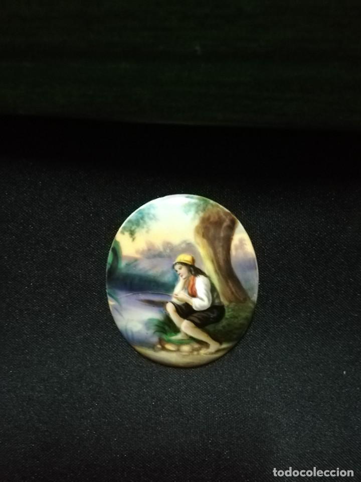 Antig&uuml;edades: PLACA DE PORCELANA PINTADA S. XIX - Foto 4