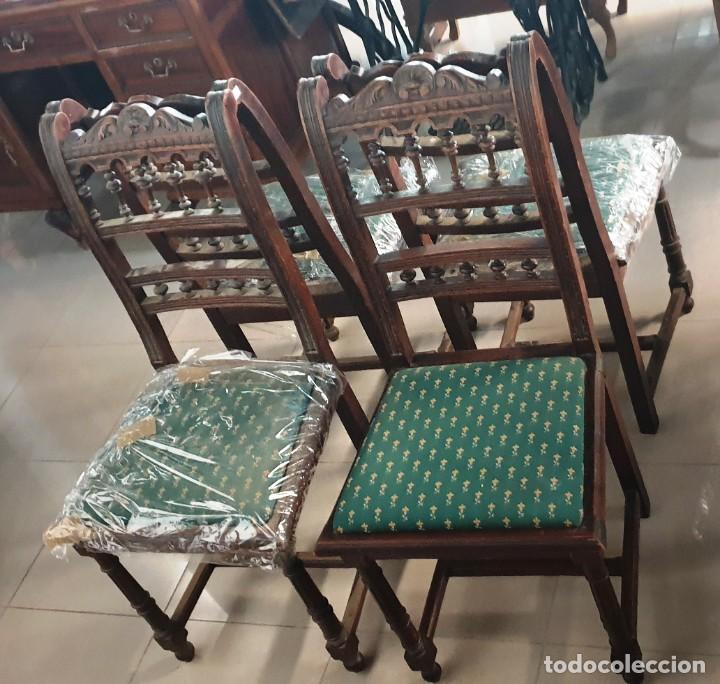 Antig&uuml;edades: 4 Sillas en madera de Roble - Foto 4