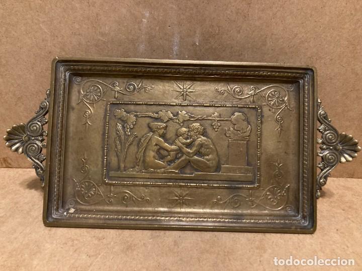 Antig&uuml;edades: Centro de mesa franc&eacute;s de bronce, firmado E H - Foto 2