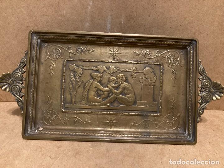 Antig&uuml;edades: Centro de mesa franc&eacute;s de bronce, firmado E H - Foto 3