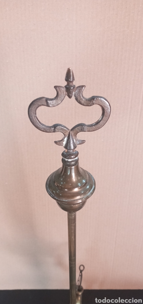 Antig&uuml;edades: ANTIGUA L&Aacute;MPARA DE ACEITE DE BRONCE. - Foto 5