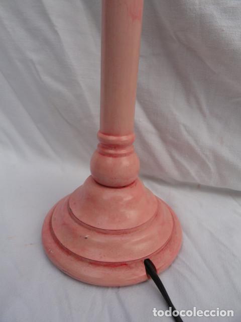 Antig&uuml;edades: BONITO PIE DE L&Aacute;MPARA DE MADERA. - Foto 4